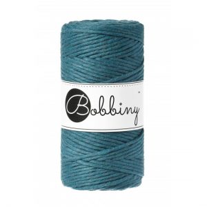 Bobbiny Garn "peacock blue" 100m Rolle (3mm gezwirnt)