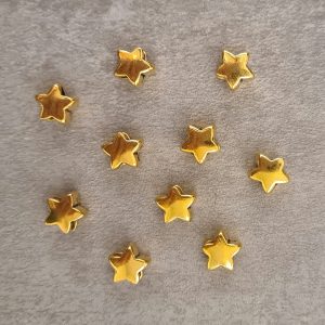 10 x Großlochperle Stern goldfarben