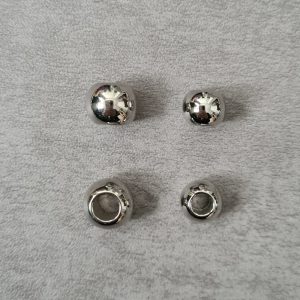 10 x Großlochperle rund silberfarben