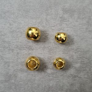 10 x Großlochperle rund goldfarben