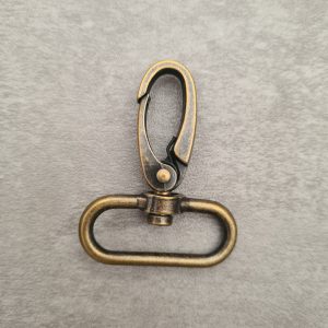 Karabinerhaken antik gold / bronze groß