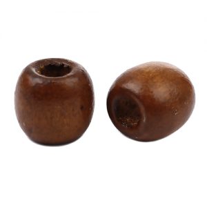 10 x Holzperle braun 17mm (Loch 6-7mm)
