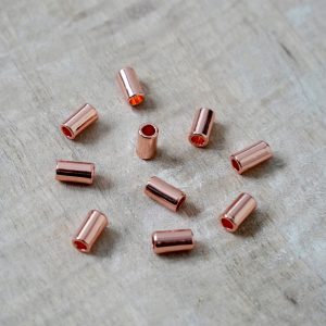 10 x Metallröhrchen lang/dick rosegold
