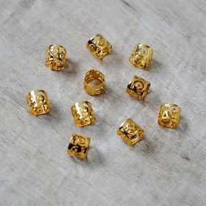 10 x Metallröhrchen Spirale gold