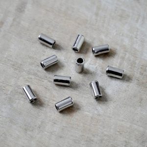 10 x Metallröhrchen lang/dick silber