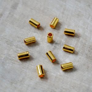 10 x Metallröhrchen lang/dick gold