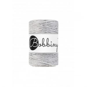 Bobbiny Garn "light grey" 100m Rolle (1,5mm gezwirnt)