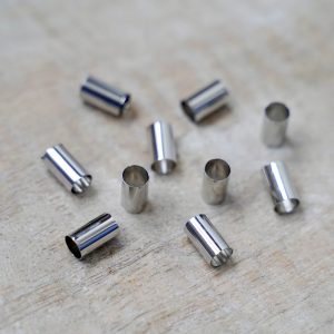 10 x Metallröhrchen lang/dünn silber