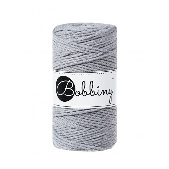Bobbiny Garn "silver" 100m Rolle (3mm 3-fach gedreht)