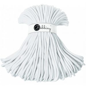 Bobbiny Garn "white" 100m Rolle (9mm geflochten)