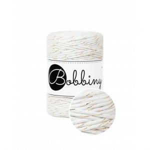 Bobbiny Garn "golden off white" 100m Rolle (1,5mm gezwirnt)