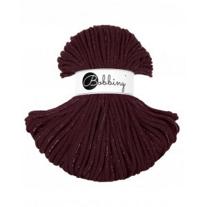 Bobbiny Garn "golden burgundy" 100m Rolle (5mm geflochten)