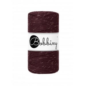 Bobbiny Garn "golden burgundy" 100m Rolle (3mm gezwirnt)