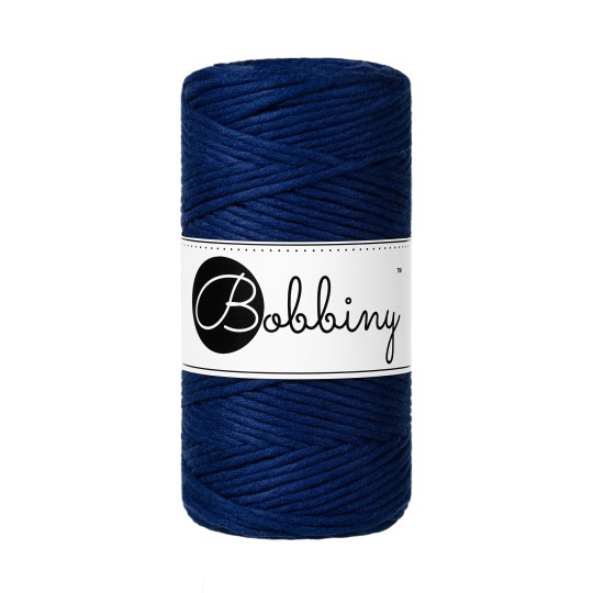 Bobbiny Garn "ink blue" 100m Rolle (3mm gezwirnt)