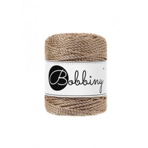 Bobbiny Garn "metallic champagne" 50m Rolle (3mm 3PLY 3-fach gedreht)