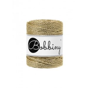 Bobbiny Garn "metallic gold" 50m Rolle (3mm 3PLY 3-fach gedreht)