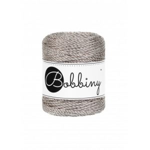 Bobbiny Garn "metallic platinum" 50m Rolle (3mm 3PLY 3-fach gedreht)