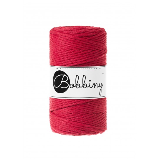 Bobbiny Garn "classic red" 100m Rolle (3mm gezwirnt)